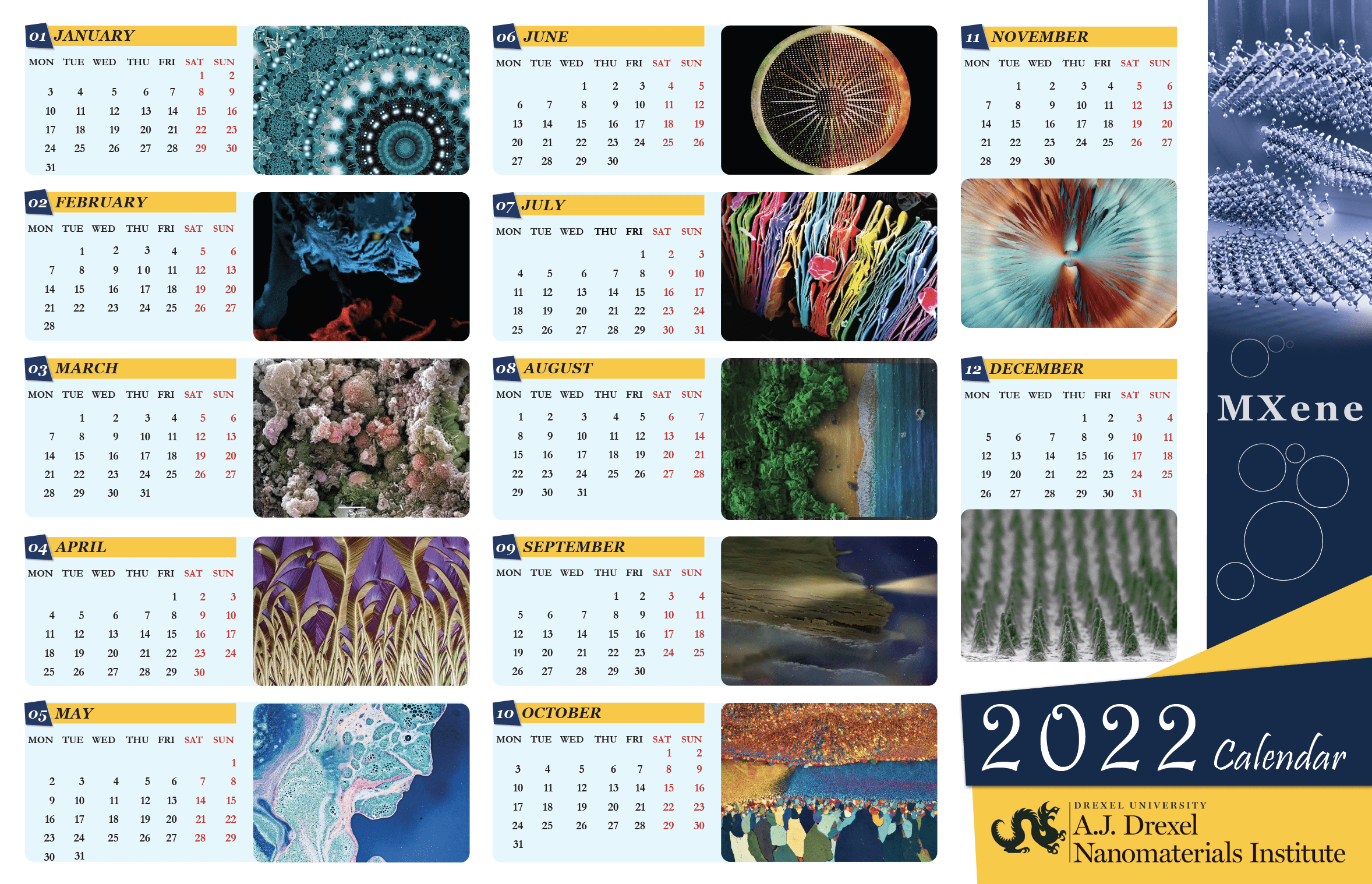 Drexel 2022 Calendar January 2022 – Nanomaterials Group