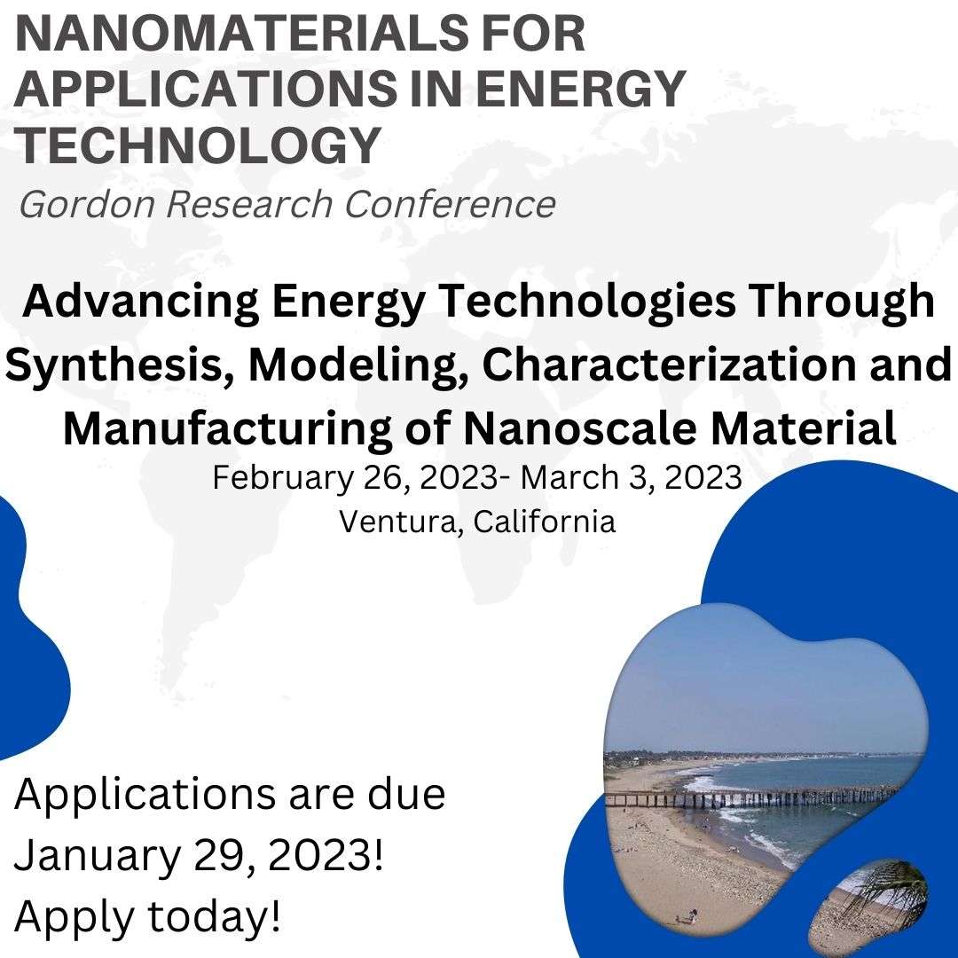 Nanomaterials for Applications in Energy Technology Gordon Research Conference